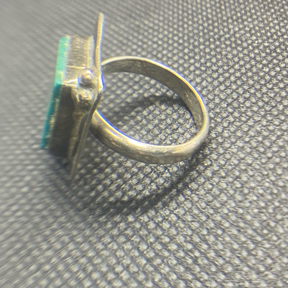 Green Silver Ring - image 5